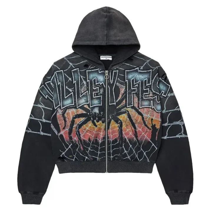 Vale Widow Graphic Zip Hoodie – Black Vale Widow Graphic Zip Hoodie – Black