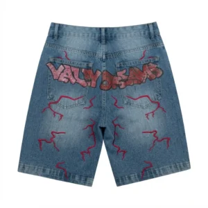 Valley Dreams Blue Red Jorts Shorts back