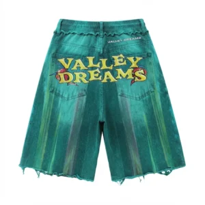 Valley Dreams Retro Acid Wash Distressed Shorts back